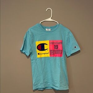 Champion Blue Short Sleeve Tee with Iconic Logo